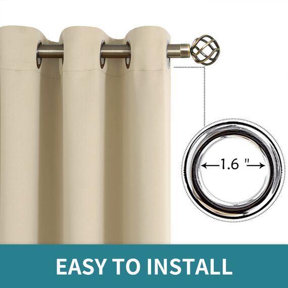 BGment Fashion Schiebetürvorhang, Breite Thermo-Verdunkelungsvorhänge, Raumverdunkelung, Raumteiler, Fenstervorhang, 1 Panel, Beige, 120 Länge x Breite 100 cm