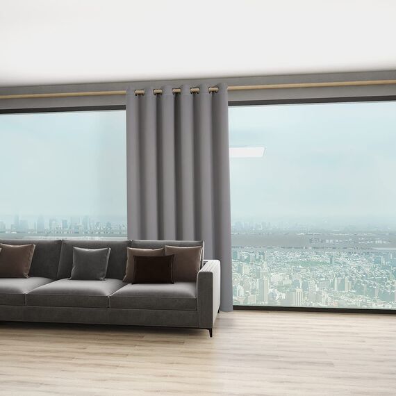 Bonzer Raumteiler-Vorhang für Privatsphäre, breite Ösen, Raumverdunkelungsvorhänge für Terrasse, Glasschiebetür, 213 x 178 cm (L x B) 1 Panel, Silber