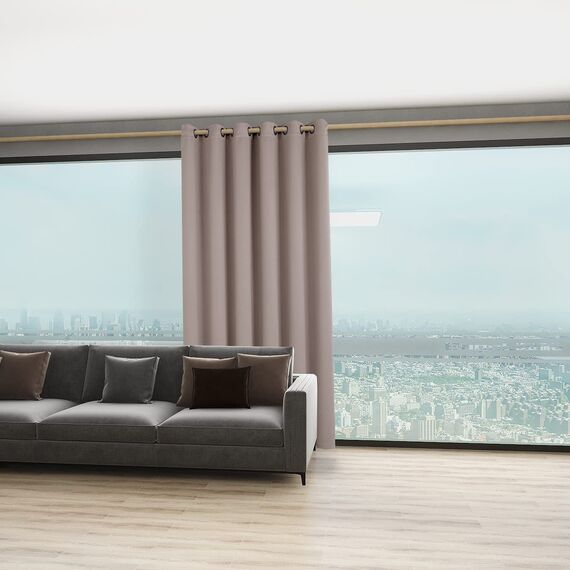 Bonzer Raumteiler-Vorhang für Privatsphäre, geräuschreduzierend, breite Verdunkelungsvorhänge für Terrasse, Glasschiebetür, 228 x 178 cm (L x B), 1 Panel, Khaki