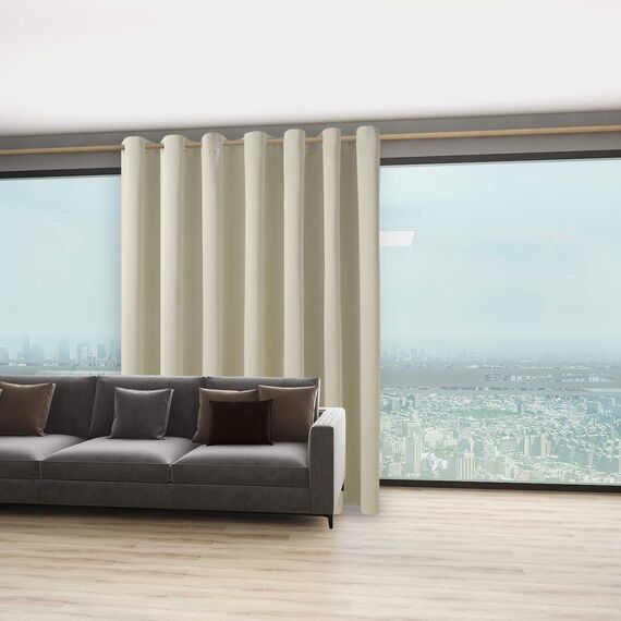 Bonzer Raumteiler, Verdunkelungsvorhang, breite Raumverdunkelung, Absolute Privatsphäre, Wand, geräuschreduzierend, für Schlafzimmer, 213 x 274 cm (L x B) 1 Panel, cremefarben