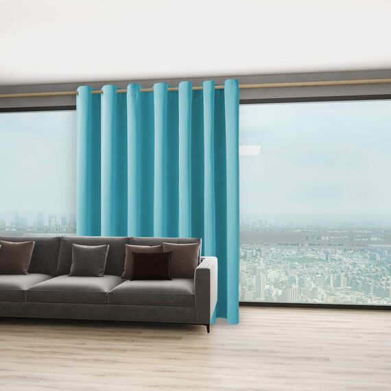 Bonzer Raumteiler-Vorhang für Privatsphäre, geräuschreduzierend, breite Verdunkelungsvorhänge für Schlafzimmer, Wohnzimmer, 213 x 274 cm (L x B) 1 Panel, Blaugrün