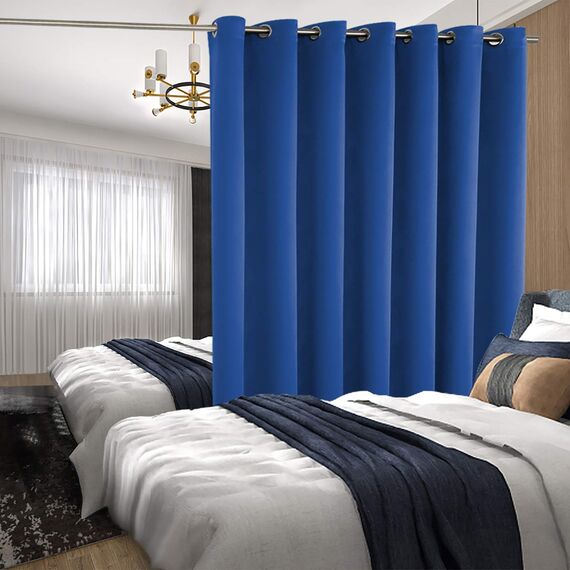 BGment Schiebetürvorhang, königsblau, 305 cm lang, Raumverdunkelung, Raumteiler-Vorhang für Schlafzimmer, Privatsphäre, isoliert, Ösen, Raumtrenner, Vorhang, 1 Panel, 254 x 305 cm