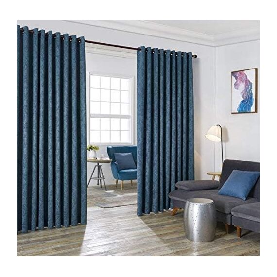 LinenZone Extra Breite Vorhänge für Wandtrennwand Schiebe Raumteiler zum Aufhängen kommen als 2er Set Trennwände für Schlafzimmer oder können als Sichtschutz verwendet Werden (Evelyn 108 x 120 Teal)