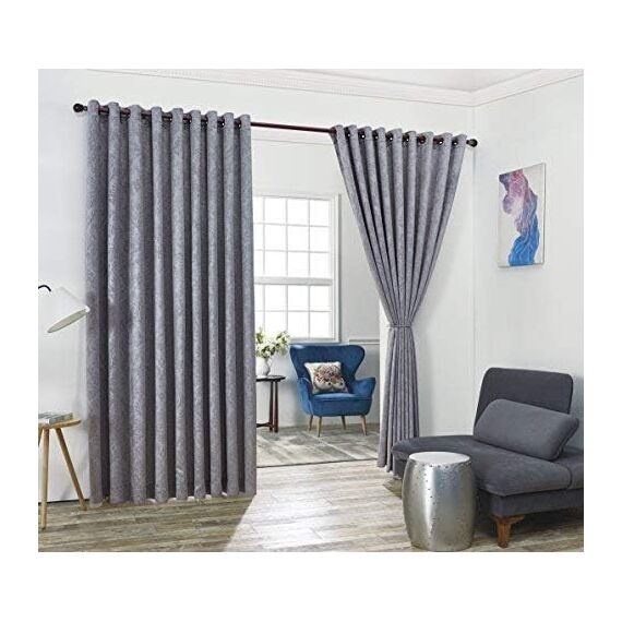LinenZone Graue extra breite Vorhänge für Wandtrennwände, verschiebbare Raumteiler zum Aufhängen, 2 Trennwände für Schlafzimmer oder als Sichtschutz (Evelyn 108 x 120 Hellgrau)
