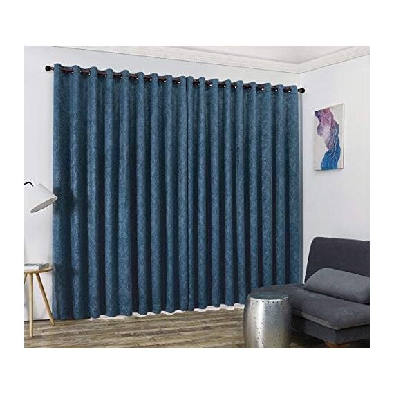 LinenZone Extra Breite Vorhänge für Wandtrennwand Schiebe Raumteiler zum Aufhängen kommen als 2er Set Trennwände für Schlafzimmer oder können als Sichtschutz verwendet Werden (Evelyn 108 x 120 Teal)