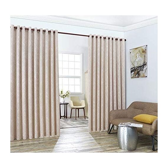 LinenZone Extra breite Vorhänge für Wandtrennwände, Beige Elfenbein, 2 Trennwände zum Aufhängen für Schlafzimmer oder als Sichtschutz (Evelyn 108 x 100 Elfenbein)