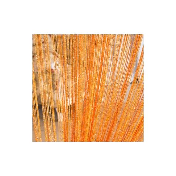Ave Split Dekorativer Tür-Fadenvorhang, Wandpaneel mit Fransen, Sichtschutz, Quasten-Panel für Zuhause, 100 x 200 cm, Orange 18