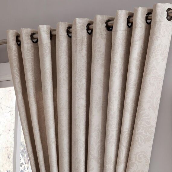 LinenZone Extra breite Vorhänge für Wandtrennwände, Beige Elfenbein, 2 Trennwände zum Aufhängen für Schlafzimmer oder als Sichtschutz (Evelyn 108 x 100 Elfenbein)