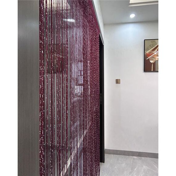 Ave Split Dekorativer Tür-Fadenvorhang, Wandpaneel mit Fransen, Raumteiler, Sichtschutz, Quasten-Panel für Zuhause, 100 x 200 cm, Rotwein 18