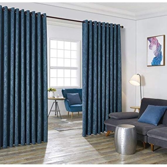 LinenZone Extra Breite Vorhänge für Wandtrennwand Schiebe Raumteiler zum Aufhängen kommen als 2er Set Trennwände für Schlafzimmer oder können als Sichtschutz verwendet Werden (Evelyn 108 x 120 Teal)