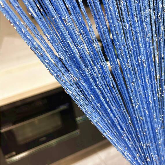 Ave Split Dekorativer Tür-Fadenvorhang, Wandpaneel mit Fransen, Sichtschutz, Quasten-Panel für Zuhause, 100 x 200 cm, Himmelblau 18