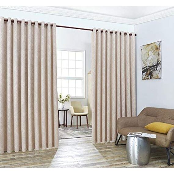 LinenZone Extra breite Vorhänge für Wandtrennwände, Beige Elfenbein, 2 Trennwände zum Aufhängen für Schlafzimmer oder als Sichtschutz (Evelyn 108 x 100 Elfenbein)