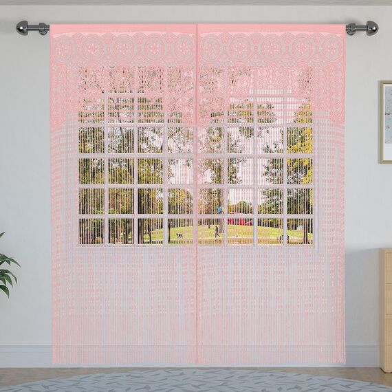 YaoYue Makramee-Spitzen-Türvorhang für Türen, Raumteiler, Hippie-Fensterpaneel, Raumteiler, Wandschrank, Vorhänge für Schlafzimmer, Schrank, Türvorhänge, Dekorationen (90 x 200 cm, Pink)