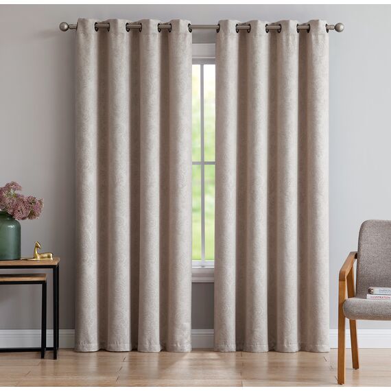 Linen Zone Schlafzimmervorhänge, 1 Paar, Beige / Elfenbeinfarben, moderne Dekovorhänge sind eine großartige Wahl als Schlafzimmer-Fenstervorhänge oder Verdunkelungsvorhänge für Kinderzimmer. (Evelyn