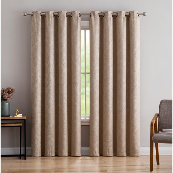 Linen Zone Vorhänge für Schlafzimmer, moderne Dekoration, verdunkelnd, gute Wahl als Schlafzimmer-Fenstervorhänge oder Verdunkelungsvorhänge, Hellbraun, 1 Paar (Evelyn 54 x 84 cm, Taupe)