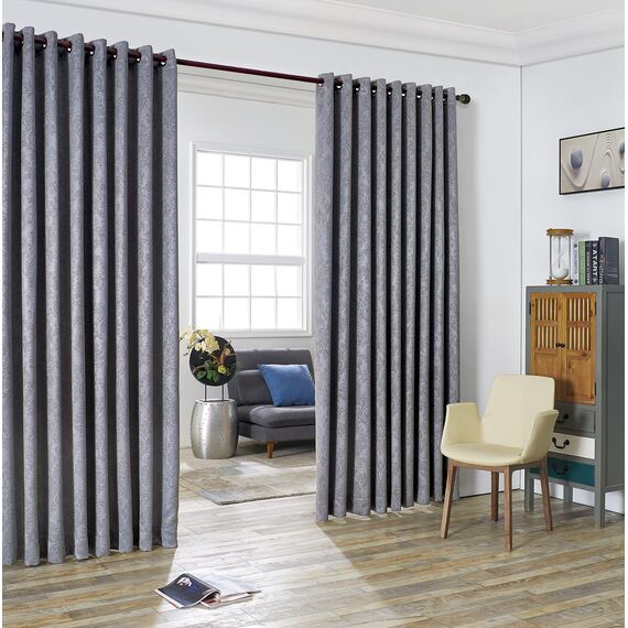 LinenZone Graue extra breite Vorhänge für Wandtrennwände, verschiebbare Raumteiler zum Aufhängen, als Set mit 2 Trennwänden für Schlafzimmer oder als Sichtschutz (Evelyn 108 x 108 Hellgrau)