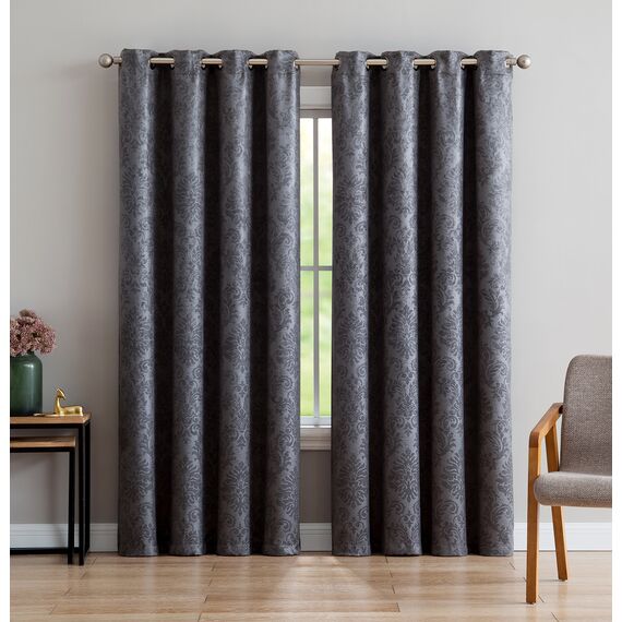 Linen Zone Schlafzimmervorhänge, grau-anthrazit, moderne Dekovorhänge sind eine großartige Wahl als Schlafzimmer-Fenstervorhänge oder Verdunkelungsvorhänge für Kinderzimmer. (Evelyn 54 x 63 cm,