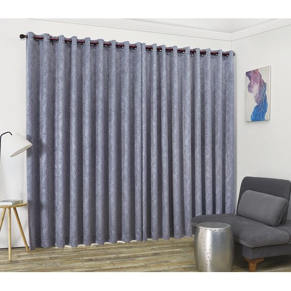 LinenZone Graue extra breite Vorhänge für Wandtrennwände, verschiebbare Raumteiler zum Aufhängen, als Set mit 2 Trennwänden für Schlafzimmer oder als Sichtschutz (Evelyn 108 x 108 Hellgrau)