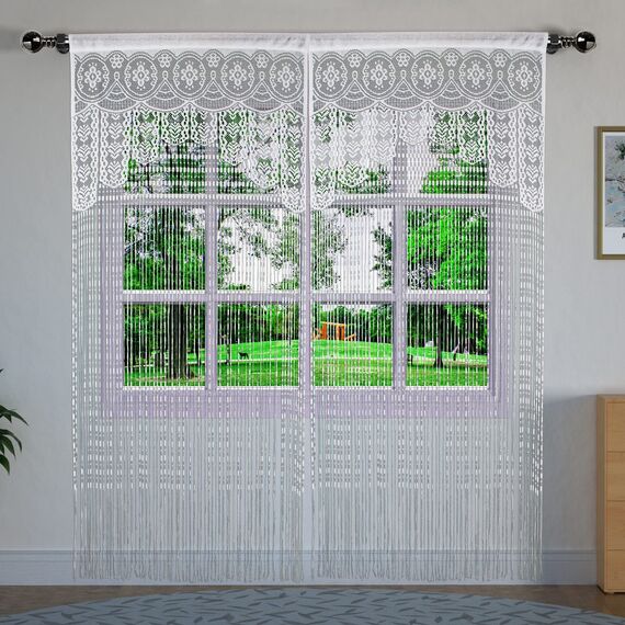 YaoYue Makramee-Spitzen-Türvorhang für Türen, Raumteiler, Hippie-Fensterpaneel, Raumteiler, Wandschrank, Vorhänge für Schlafzimmer, Schrank, Türvorhänge, Dekorationen (90 x 200 cm, Weiß)