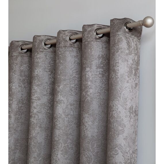 LINENZONE Extra breite Damast-Vorhänge, geprägt, hellgrau, als Vorhänge für Terrassentüren, Glasschiebetürvorhang, Raumteiler oder Hintertürvorhänge. (Evelyn 102 x 84 cm Grau)