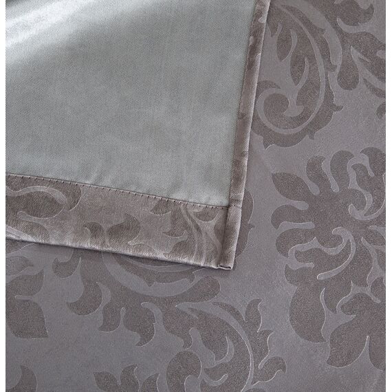 LINENZONE Extra breite Damast-Vorhänge, geprägt, hellgrau, als Vorhänge für Terrassentüren, Glasschiebetürvorhang, Raumteiler oder Hintertürvorhänge. (Evelyn 102 x 84 cm Grau)