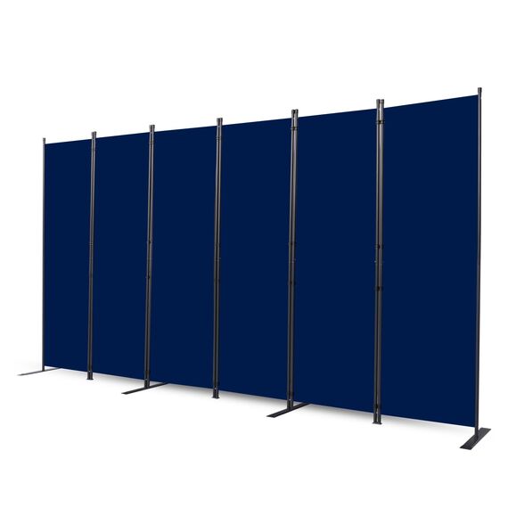 CHOSENM Raumteiler, 6 Paneele, faltbarer Sichtschutz mit breiteren Stützfüßen, 1,8 m, tragbare Raumtrennung für Raumtrenner, 335,3 cm B x 180,3 cm H, Marineblau