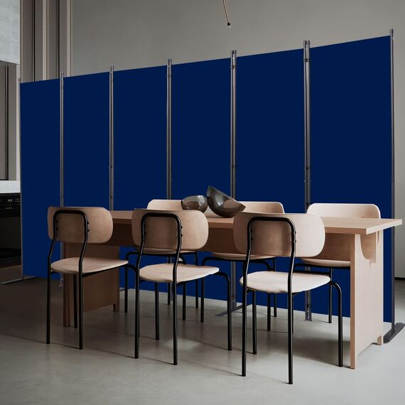 CHOSENM Raumteiler, 6 Paneele, faltbarer Sichtschutz mit breiteren Stützfüßen, 1,8 m, tragbare Raumtrennung für Raumtrenner, 335,3 cm B x 180,3 cm H, Marineblau