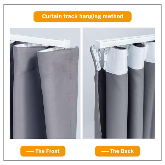 Hoeflife Raumteiler-Vorhänge mit Verdunkelung, schalldicht, bodenlange Vorhänge, perfekt für Deckenbefestigungsschienen als Wandteiler, Hellgrau, 381 x 274,3 cm (B x H)