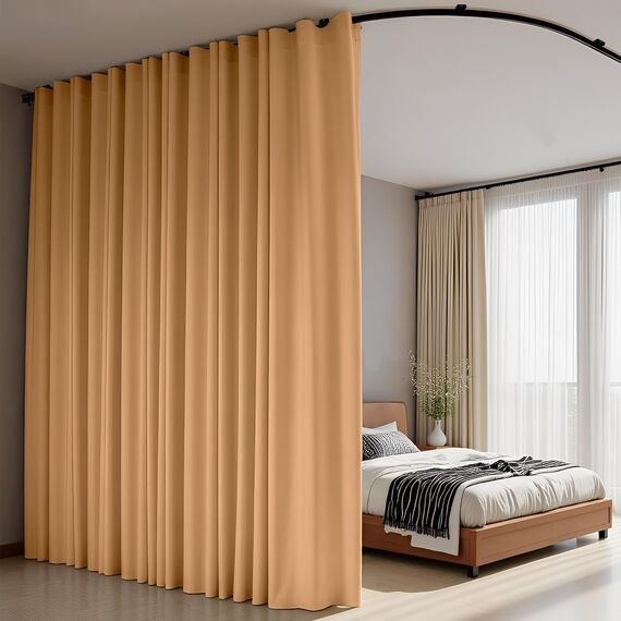Raumteiler-Vorhänge, flexible Deckenschienen, Vorhangschiene, Deckenmontage, Verdunkelungsvorhang für Wohnzimmer, Schlafzimmer, Deckenvorhangstange, Sichtschutz, Trennwände, Paneele, B 120 x H 108 cm