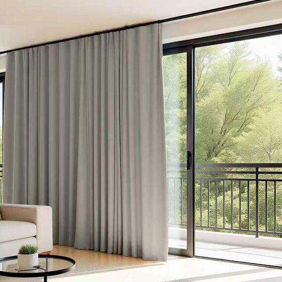 Raumteiler-Vorhänge, flexibles Deckenschienen-Set, Vorhangschiene, Deckenmontage, Verdunkelungsvorhang für Wohnzimmer, Schlafzimmer, Deckenvorhangstange, Sichtschutz, Trennwände, B 120 x H 84 cm