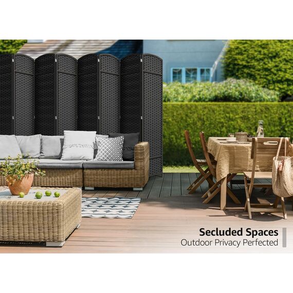 Sorbus 8 Paneele Raumteiler 1,8 m hoch - Sichtschutz, extra breite Doppelscharnierpaneele, Mesh handgewebtes Design, Trennwand Raumteiler und klappbare Sichtschutzwände, Wandteiler für Raumtrennung
