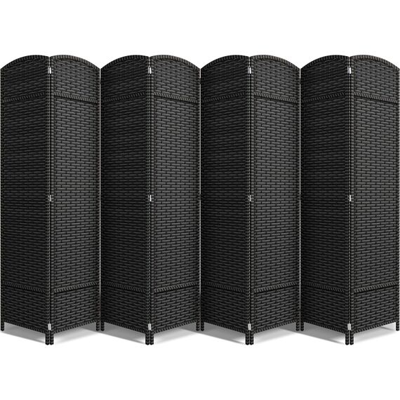 Sorbus 8 Paneele Raumteiler 1,8 m hoch - Sichtschutz, extra breite Doppelscharnierpaneele, Mesh handgewebtes Design, Trennwand Raumteiler und klappbare Sichtschutzwände, Wandteiler für Raumtrennung