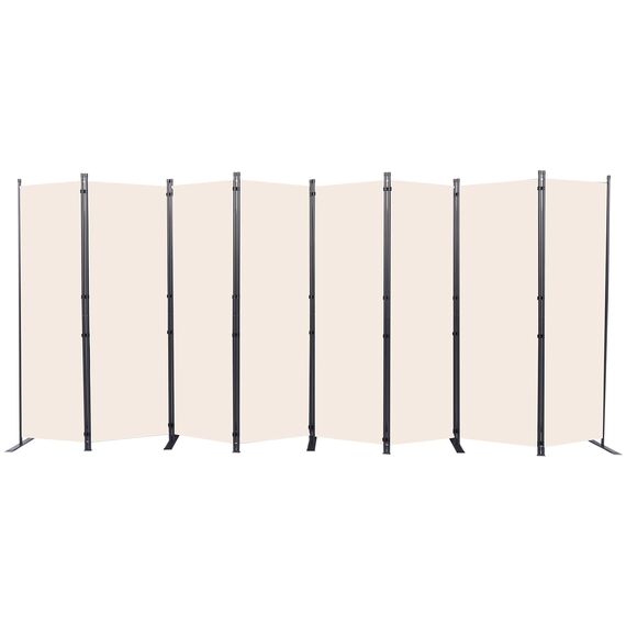 CHOSENM Raumteiler, 8 Paneele, faltbare Sichtschutzmatten mit breiteren Stützfüßen, 1,8 m tragbarer Raumteiler für Raumtrenner, 447 cm B x 180,3 cm H, Beige