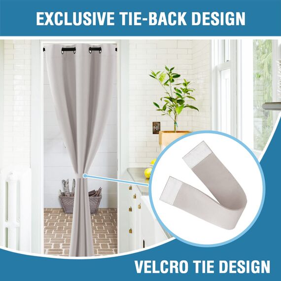 Türvorhang Verdunkelung Schranktür Vorhang Raumteiler Fenster Behandlung Vorhang für Schlafzimmer Wärmeisolierter Sichtschutz Vorhang Schalldicht Ösen Türvorhang 106,7 x 203,2 cm 1 Panel Stein