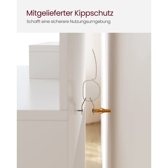 VASAGLE Kailyn Kollektion - Schminktisch mit Hocker, Frisiertisch mit Spiegel, Kosmetiktisch, Schublade und offene Ablagen, Schrank mit 2 verstellbaren Ablagen, weiß RDT719W01