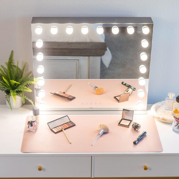 Make-up-Matte für Schminktisch-Schutz, Abdeckung, Arbeitstisch, wasserdicht, öldicht, staubdicht, glatt und weich, Rosa, 80 x 40 cm von NemoHome