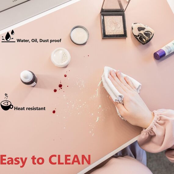Make-up-Matte für Schminktisch-Schutz, Abdeckung, Arbeitstisch, wasserdicht, öldicht, staubdicht, glatt und weich, Rosa, 80 x 40 cm von NemoHome