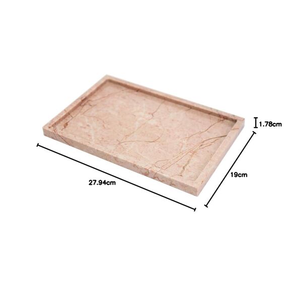 Echtes, luxuriöses Tablett aus natürlichem Marmor, Aufbewahrungstablett aus echtem Marmor, für Heimdekoration, Steintablett für Badezimmer/Küche/Schminktisch/Kommode,