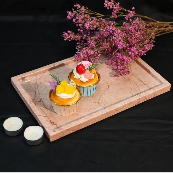 Echtes, luxuriöses Tablett aus natürlichem Marmor, Aufbewahrungstablett aus echtem Marmor, für Heimdekoration, Steintablett für Badezimmer/Küche/Schminktisch/Kommode,