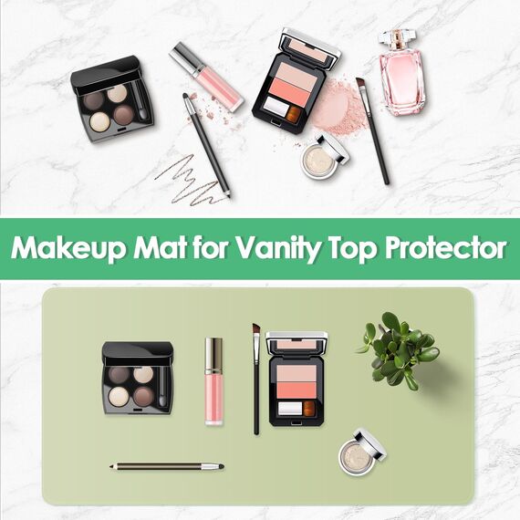 Make-up-Matte für den Schminktisch zum Schutz der Schreibtischplatte, 80 x 40 cm, doppelseitige Make-up-Matte, leicht zu reinigende Schreibtischunterlage – wasserdicht und öldicht, Kosmetikzubehör