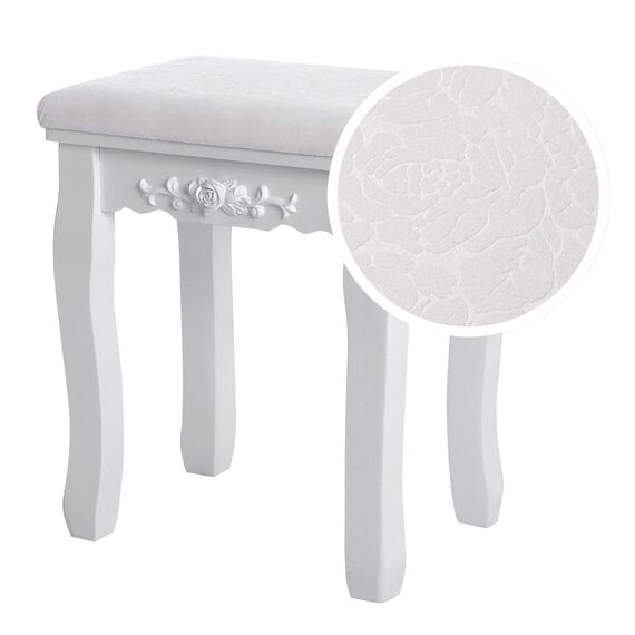 SONGMICS Schminktisch mit 3 Spiegel und Hocker, 7 Schubladen inkl. 2 Stück Unterteiler, Kippsicherung, luxuriös, 145 x 90 x 40 cm, weiß RDT91W, Dimensions (L*W*H): 90.0 x 40 x 145 cm
