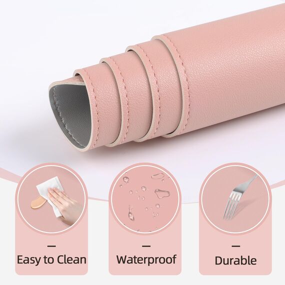 Make-up-Matte für Schminktisch zum Schutz der Schreibtischplatte, 59,9 x 30 cm, doppelseitige Make-up-Matte, leicht zu reinigende Schreibtischunterlage – wasserdicht und öldicht, Kosmetikzubehör (Rosa