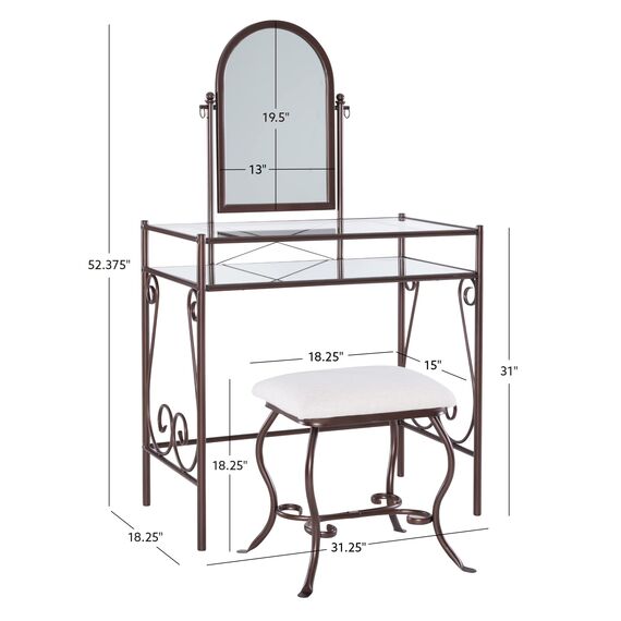 Linon Clarisse Kosmetikset aus Metall