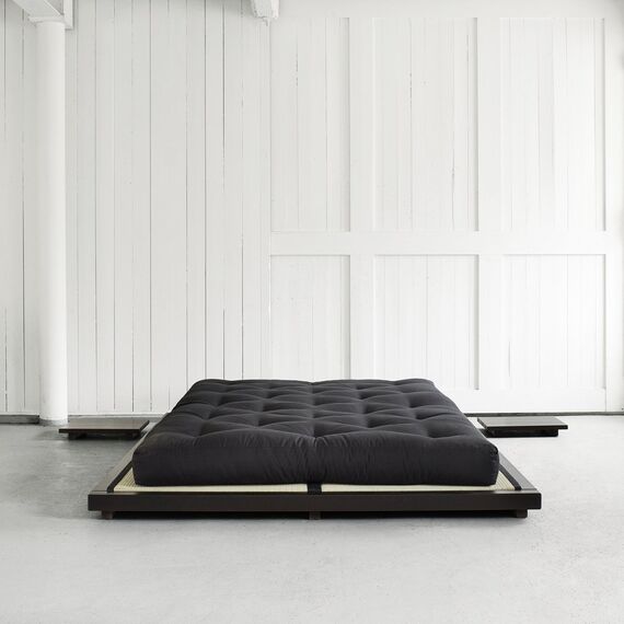 Futonbett Dock 160x200cm Kiefer massiv schwarz
