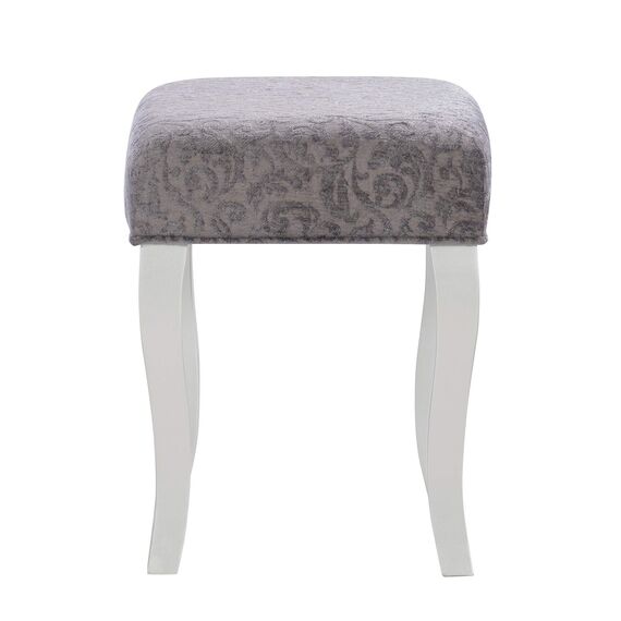 Linon Silver Vanity Set Harper Silber Schminkset, Polyurethan, 32" W x 18" D x 46.75" H