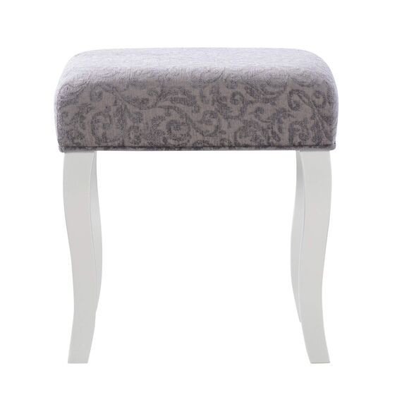 Linon Silver Vanity Set Harper Silber Schminkset, Polyurethan, 32" W x 18" D x 46.75" H