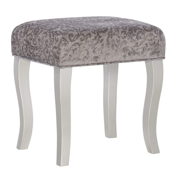 Linon Silver Vanity Set Harper Silber Schminkset, Polyurethan, 32" W x 18" D x 46.75" H