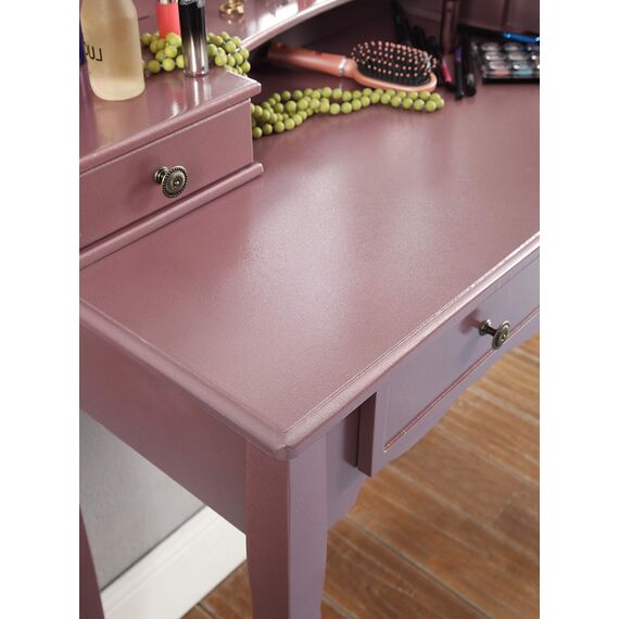 Roundhill Furniture Sanlo Schminktisch und Hocker aus Holz, Rosegold