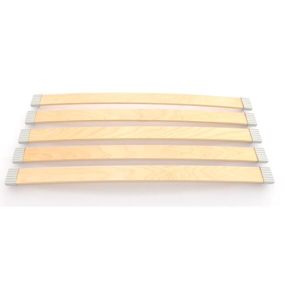 BOSSASHOP.de Set: Federholzleisten (8x50mm) + Befestigungs Kappen zur Selbstmontage für Futon, Bett oder Caravan | Stärke/Höhe 8mm x Breite 50mm (10 Kappen + 5 Leisten (Länge 905mm))