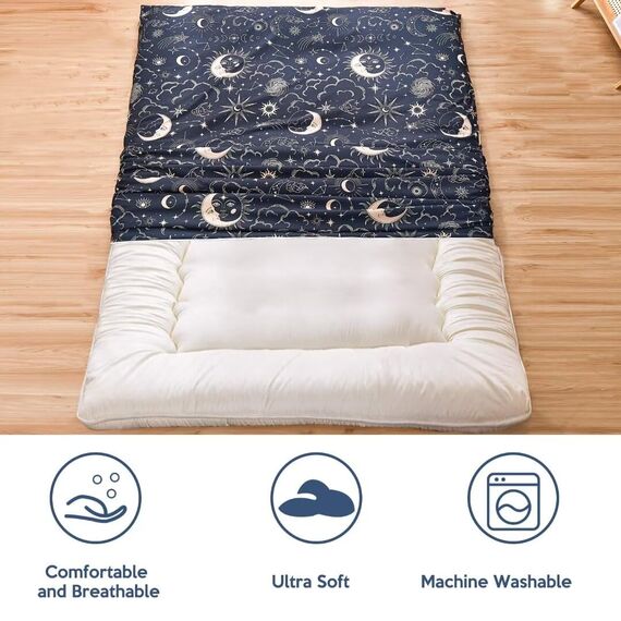 Aigbiot Futonbezug mit Reißverschluss für japanische Futon-Bodenmatratze, super weich und maschinenwaschbar, Twin Full Queen
